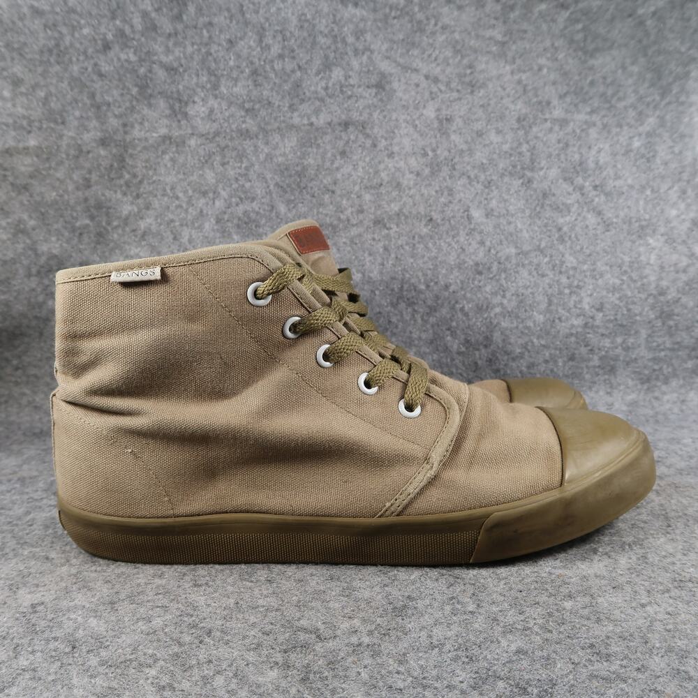 Bangs Shoes Womens 10 Mens 8.5 Casual Sneakers High Top Canvas Rubber Green